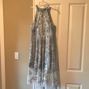 Lace Vince Camuto Midi Dress Blue Size 6 Petit